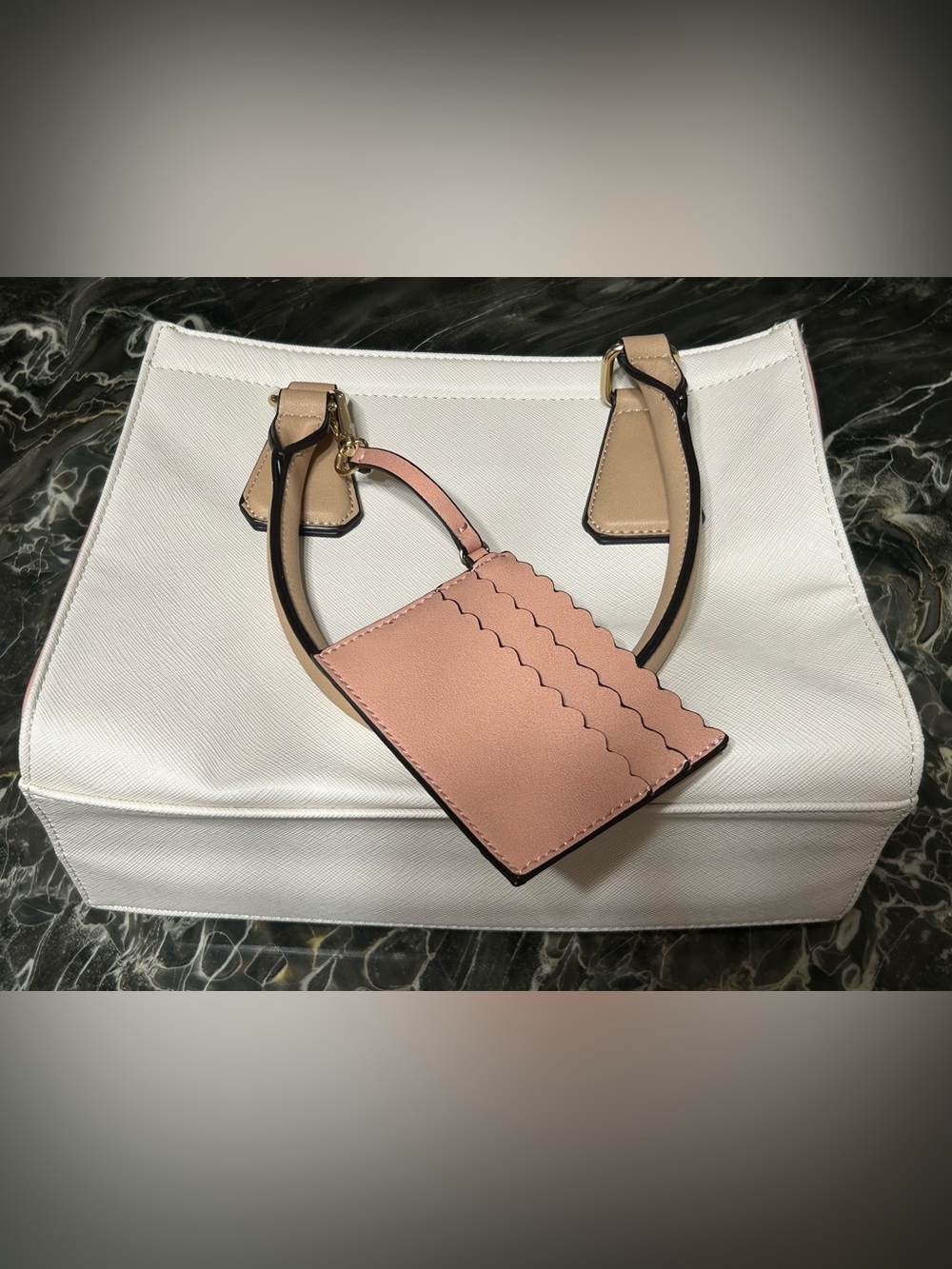 Spring Blush Pink and Beige Interior Handbag